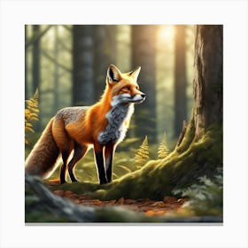 Fox In The Forest 94 Canvas Print