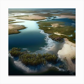 Aerial View Of The Estuary Canvas Print