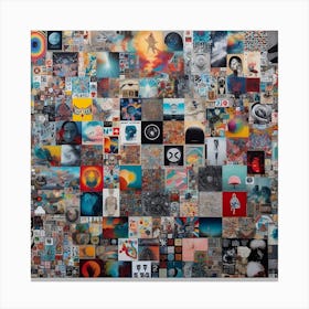 Collage of Text and Symbols from Around the World Canvas Print
