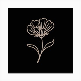 Flower On A Black Background Canvas Print