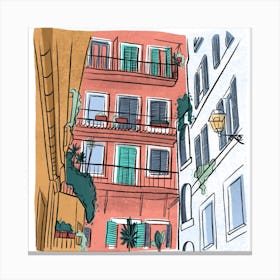 Homes Of Italy Square Canvas Print