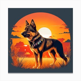 Sunset German Shepherd Canvas Print