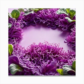 Purple Cabbage Wreath 1 Canvas Print