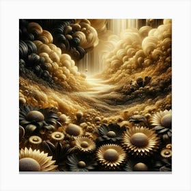 Golden Sunflowers Canvas Print