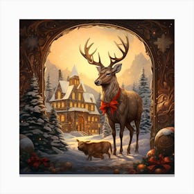 Christmas Deer Canvas Print