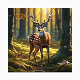 Deer In The Forest Ultra Hd Realistic Vivid Colors Highly Detailed Uhd Drawing Pen And Ink Pe (51) Canvas Print