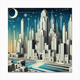 Futuristic Cityscape 44 Canvas Print