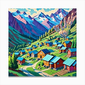 Prospecting In The High Country Cubism Style Canvas Print