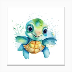 Baby Sea Turtle Watercolour 8 Canvas Print