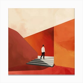 Man Walking Up Stairs Canvas Print