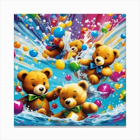Teddy Bears In The Water 2 Canvas Print