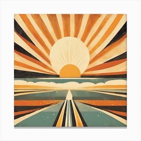 Sunset Over The Ocean Canvas Print