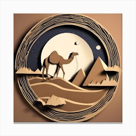 Camel In The Desert Canvas Print