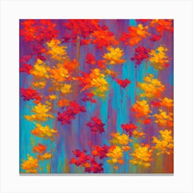 Autumn Leaves Abstract Art Canvas Print