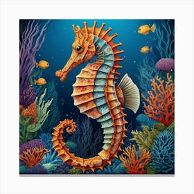 Seahorse Underwater Canvas Print