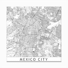 Mexico City Map Canvas Print