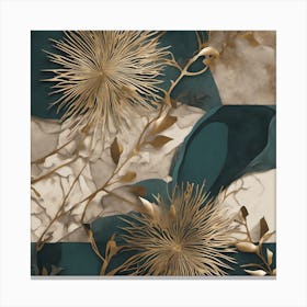 Gold And Teal Canvas Print