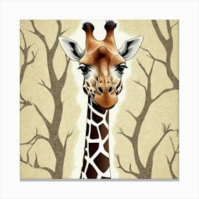 Abstract Pattern Of A Giraffe With Its Head In The Tress art print 3 Canvas Print