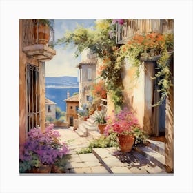 Blossoms Along the Mediterranean Canvas Print