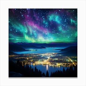 Aurora Borealis Over Bc Canvas Print