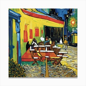 Night At The Cafe 5 Canvas Print