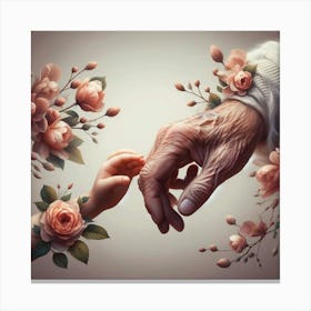 Mother And Daughter Holding Hands Canvas Print