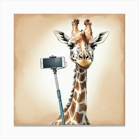 Giraffe Selfie 3 Canvas Print