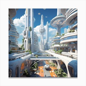 Futuristic City 26 Canvas Print