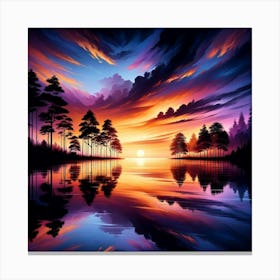 Tranquil Sunset Serenity - Wall Print Art Canvas Print