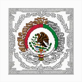 Mexico Flag Cross Stitch Pattern Canvas Print
