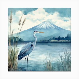 Creatai 24830 Vintage Illustration Of Blue Heron Bird Standin 9557a4d6 5a17 4686 A7a3 6437609cd5c8 1 Canvas Print