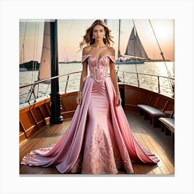 Pink Wedding Dress Canvas Print