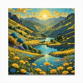 Sunset In The Mountains 8 Canvas Print