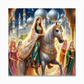 Muslim Women On Horseback26 Canvas Print