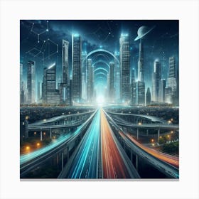 Futuristic Cityscape Canvas Print