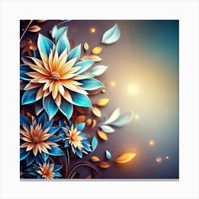 Abstract Flowers Wallpaper Canvas Print