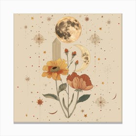 Minimalist Boho Celestial Moon 11 Canvas Print