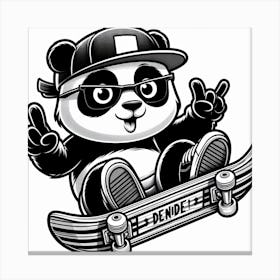 Panda Skateboarder Canvas Print