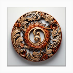 Carved Wooden Letter S Canvas Print