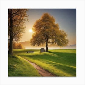 Sunset In A Field 5 Canvas Print