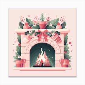 Christmas Fireplace 11 Canvas Print