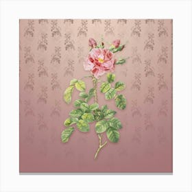Vintage Four Seasons Rose in Bloom Botanical on Dusty Pink Pattern n.0296 Canvas Print