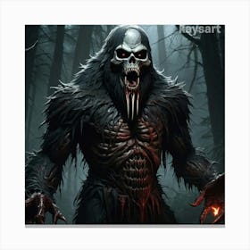 Skeleton In The Woods Canvas Print