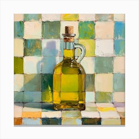 Olive Oil Pastel Checkerboard Background 3 Canvas Print