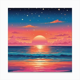 Sunset At The Beach Canvas Print