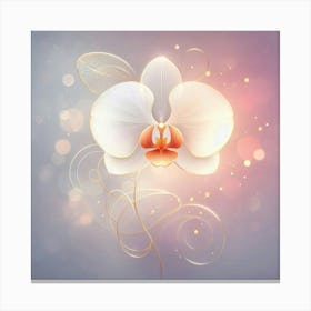 Orchid Flower On A Purple Background 1 Canvas Print