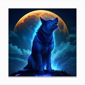 Full Moon Wolf Canvas Print