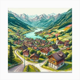 Switzerland Village Canvas Print