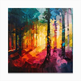 Sunrise In The Forest Canvas Print