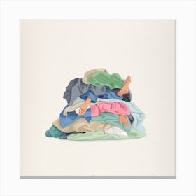 Pile Of Laundry Square Canvas Print